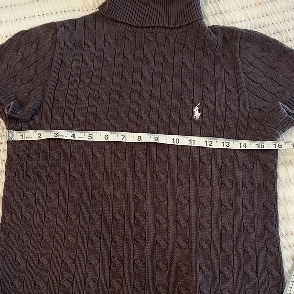 Ralph Lauren Dark Brown Cable Knit Turtleneck - Picture 4 of 4
